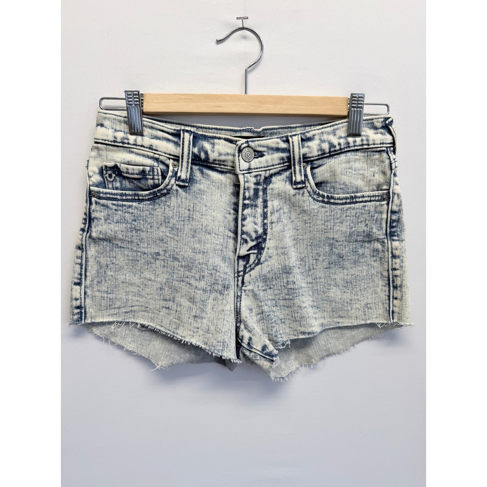 True Religion Jean Cut Off Summer Booty Shorts Acid Wash Women's Size 26